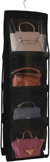 Houspace Taschen-Aufbewahrungstasche aus Stoff, doppelseitig und transparent, faltbarer Organizer für Handtaschen und Geldbörsen, staubdicht mit 6 oder 8 Taschen - Bild 1
