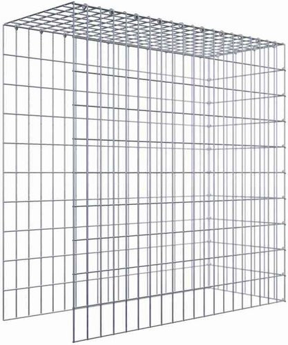 Gabiona Anbaukorb Typ 4 aus Stahl in Silbergrau, B/T/H: 100 x 100 x 40 cm - Bild 1