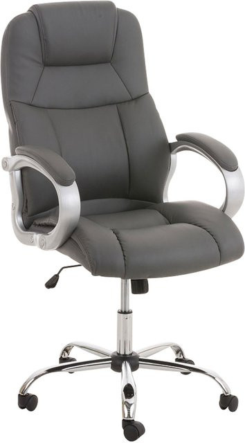 TPFLiving Bürostuhl Apodo Two Executive Chair aus Kunstleder in Grau mit Armlehnen und Rollen - Bild 1