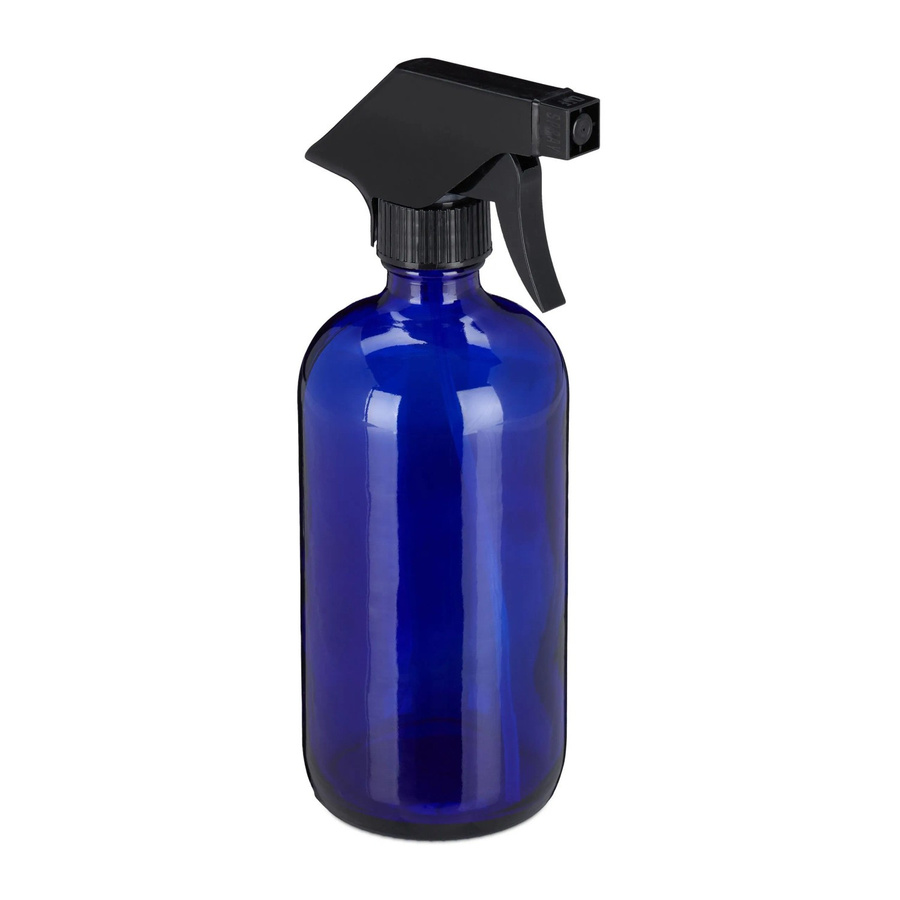 Relaxdays Sprühflasche aus Glas im 2er Set Blau, verstellbar, H x B x T: 22 x 7 x 10 cm - Bild 2