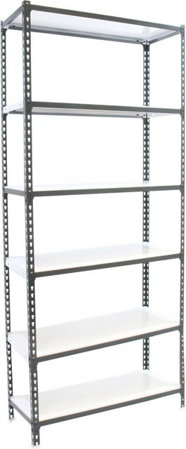PROREGAL Schwerlastregal Giant Metal Shark H x B x T: 250 x 100 x 50 cm, Fachlast 180 kg, Anthrazit-Weiß - Bild 1