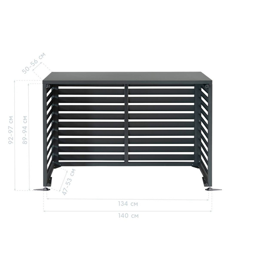 Westmann Wärmepumpenverkleidung Boxa M in Anthrazit, B: 56 cm, T: 140 cm, H: 97 cm - Bild 5
