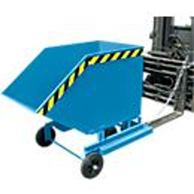 Bauer Südlohn Kastenwagen KW-ET 1000 Kippbehälter mit Rollen in Lichtblau, B/T/H: 134,0 x 128,5 x 128,5 cm - Bild 3