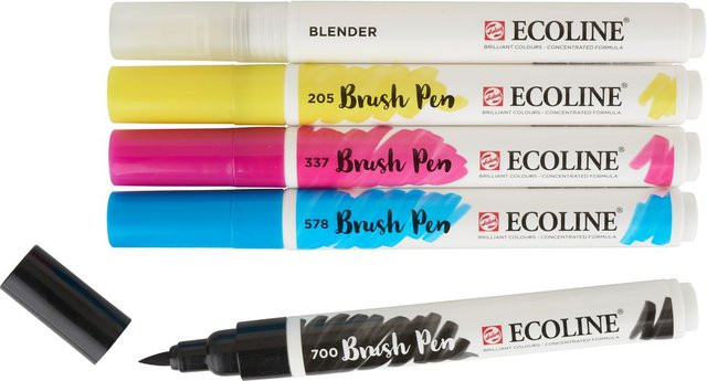 Talens Ecoline Brush Pen Set mit 5 Farben in Multicolor für Erwachsene - Bild 1