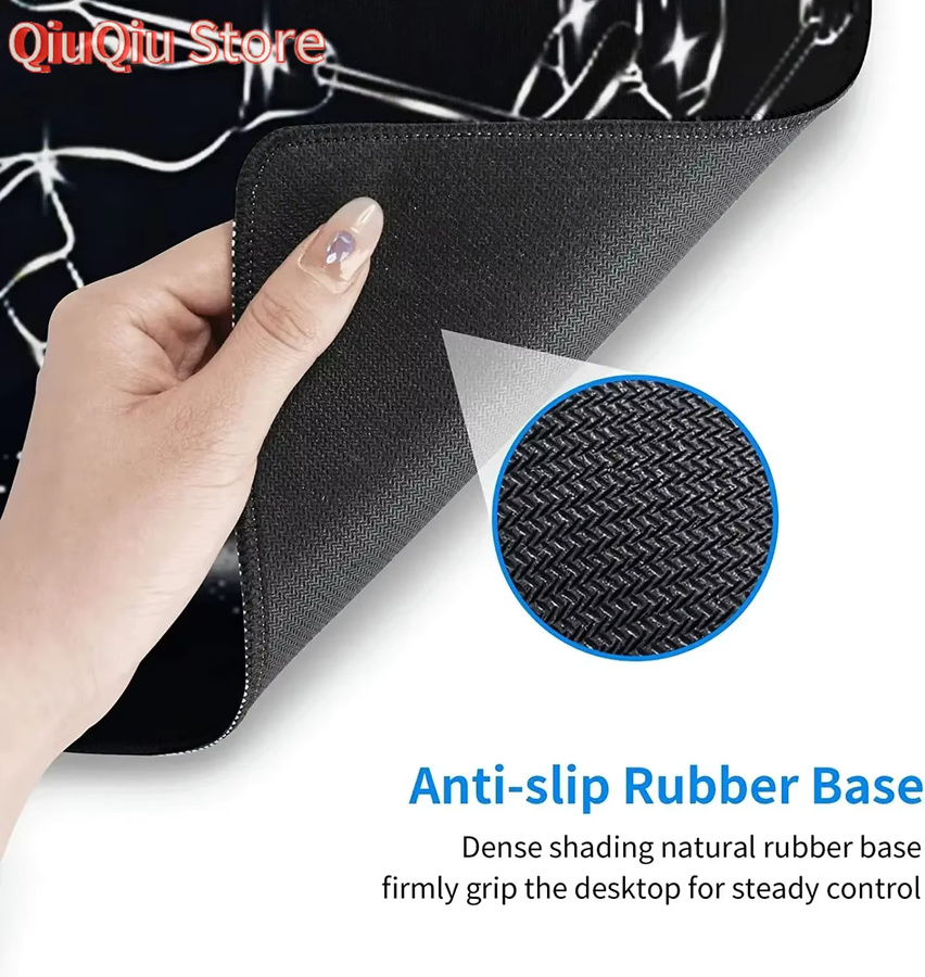 Potdemiel Eishockey-Gaming-Mauspad Schwarz, professionelle E-Sport-Mäusematte mit rutschfester Gummiunterseite - Bild 6
