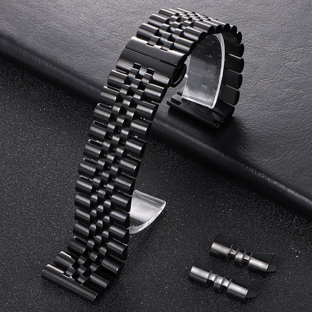 HQstrap Uhrenarmband Edelstahl, schwarz, Unisex - Bild 1