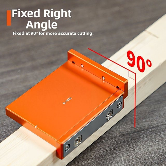 DAZZLEEX 90-Grad-Sägeführung aus Aluminiumlegierung in Orange mit starker Magnetbasis für rechtwinklige Holzbearbeitung - Bild 1