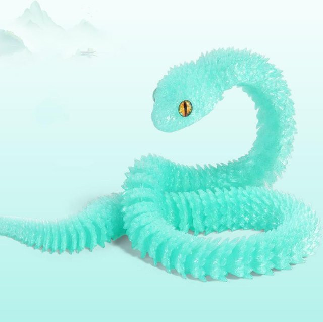 Realistische 3D-gedruckte Schlange von BC Pet Supplies in Türkis als dekoratives Simulationsmodell für dein Zuhause, Länge: 40 cm - Bild 1