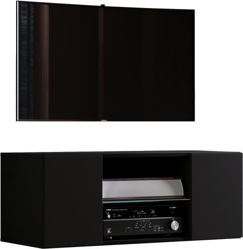 VCM Lowboard Jusa 95 in Schwarz aus Holzwerkstoff, Breite: 36 cm, Höhe: 40 cm - Bild 1