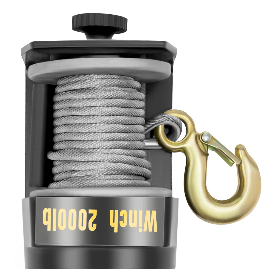 Bymaocar Elektrische Winde 12V mit Fernbedienung, Tragbare Bergungswinde 2000LBS für ATV, LKW, Anhänger und Boote, Schwarz - Bild 5