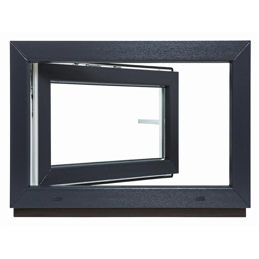 Framelux Kunststofffenster Slimline Anthrazit mit 2-Fach-Verglasung und Linksanschlag B: 85 cm, H: 45 cm - Bild 2
