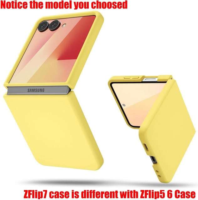 Flüssigsilikon Schutzhülle für Samsung Galaxy Z Flip 8 Gelb Ultra Dünn mit Hautgefühl - Bild 1