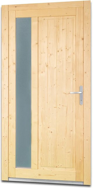 Panto Holz-Nebeneingangstür NET 511 Fichte Natur Braun mit Glaseinsatz Anschlag Rechts B: 98 cm, H: 200 cm - Bild 1