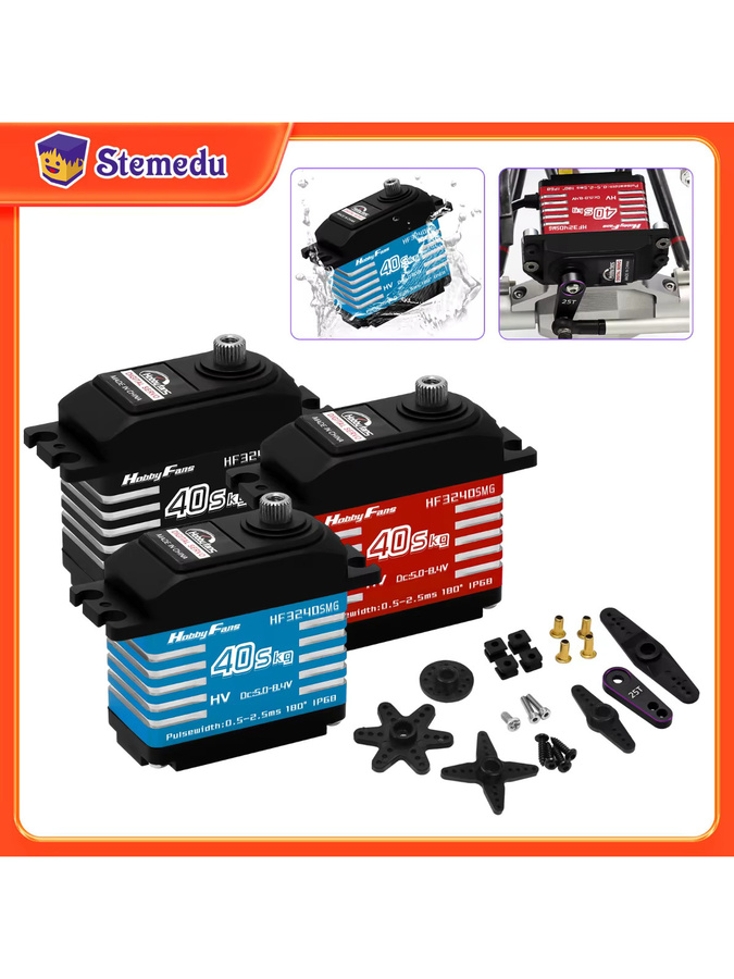 stemedu HF3240SMG Metallgetriebe Digital Servo, Bürstenloser Motor, 180 Grad Winkelsteuerbar, Schwarz - Bild 7