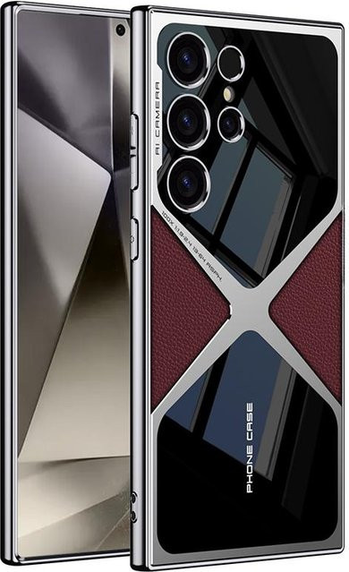 Stoßfeste Leder-Handyhülle für Samsung Galaxy S25 S24 S23 Ultra 5G aus PC und TPU in Multicolour - Bild 1