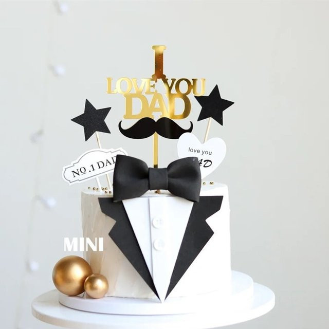 WOHLTAO Kuchenaufsatz Happy Birthday in Gold und Schwarz aus Acryl zur Kuchendekoration - Bild 1
