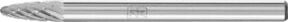 PFERD Hartmetall Frässtift Rundbogen RBF kreuzverzahnt universal mittel Ø 03x07 mm Schaft-Ø 3 mm silber - Bild 1
