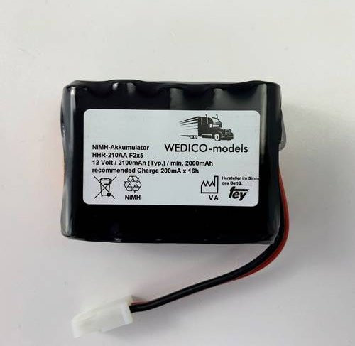 WEDICO-models Modellbau-Akkupack NiMh 12V 2100 mAh AMP - Bild 1