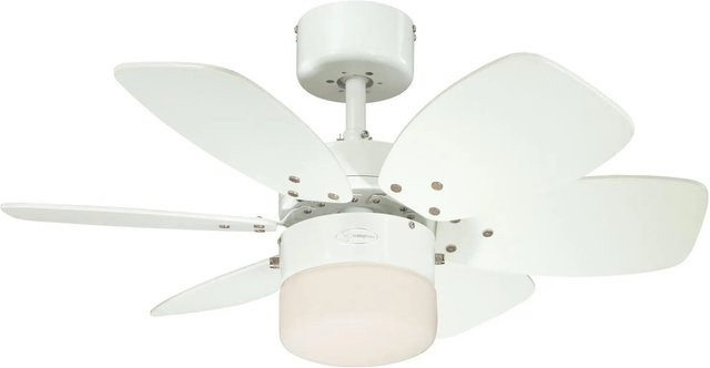 Westinghouse Deckenventilator Flora Royale in Weiß mit Beleuchtung und Zugketten, Durchmesser: 76 cm - Bild 1