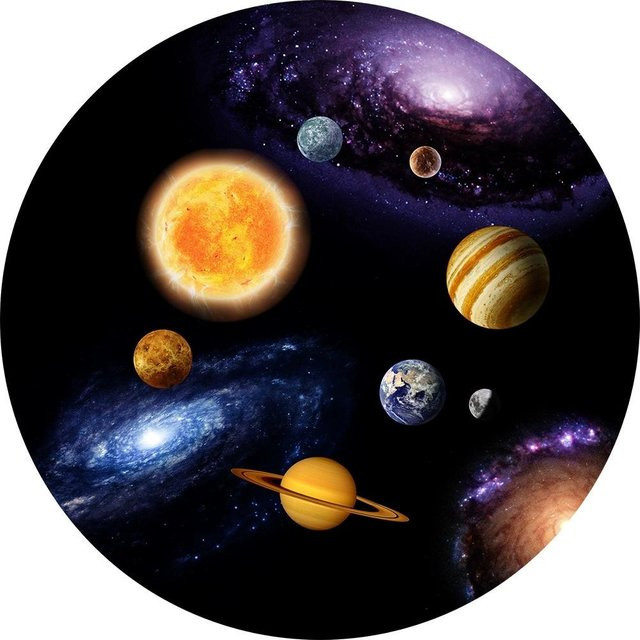 Lodestar Weltraum Rundteppich Galaxie Nebel Planet in Multicolour, Durchmesser: 40 cm - Bild 1