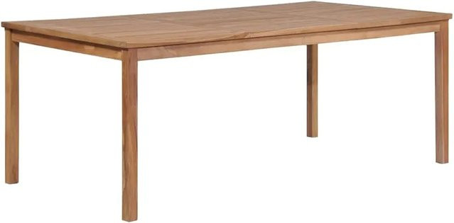 vidaXL Gartentisch aus Teak Massivholz in Braun B: 200 cm, T: 100 cm, H: 77 cm - Bild 1