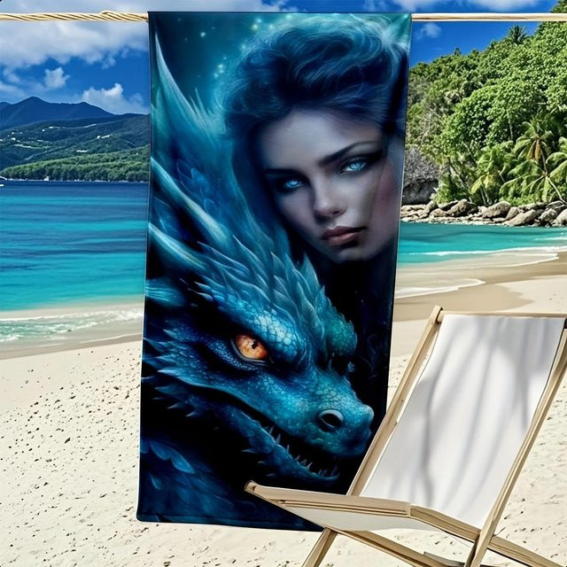 Game Of Rights Anime Strandtuch von JMG Household Supplies, blau, schnelltrocknend und weich, B/B: 70 x 140 cm - Bild 1