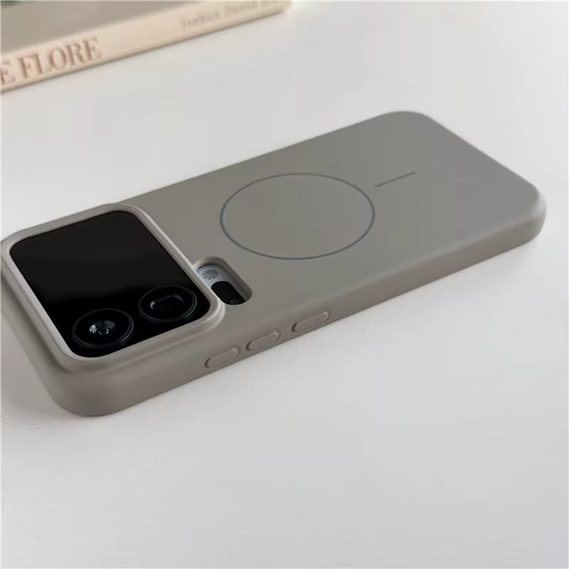 MagSafe Flüssigsilikon-Handyhülle für Xiaomi 17 Pro Max, 15, 14, 13 Pro Ultra in Grau mit magnetischer kabelloser Ladefunktion - Bild 2