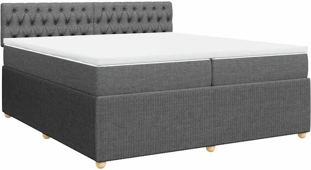vidaXL Boxspringbett mit Matratze Dunkelgrau B/T: 200 x 200 cm - Bild 1