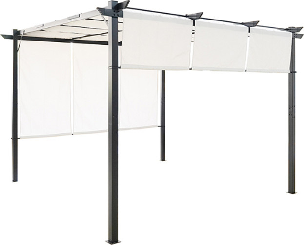 Moderne Pergola aus Stahl in Weiß als Sonnenschutz, B/T/H: 295 x 295 x 225 cm - Bild 1