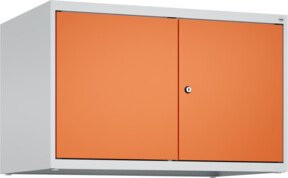 C+P Aufsatzschrank Classic PLUS mit 2 Abteilen und Zylinderschloss, Farbe: Lichtgrau/Reinorange, B/T/H: 80 x 50 x 50 cm - Bild 1