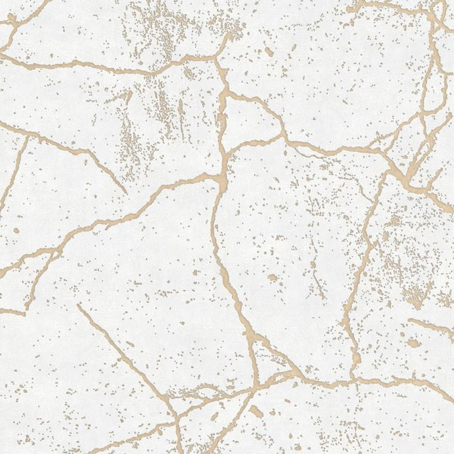 Superfresco Easy Vliestapete KINTSUGI GOLD in Gold und Weiß, abstraktes Design, B: 0,52 m, L: 10,05 m - Bild 1