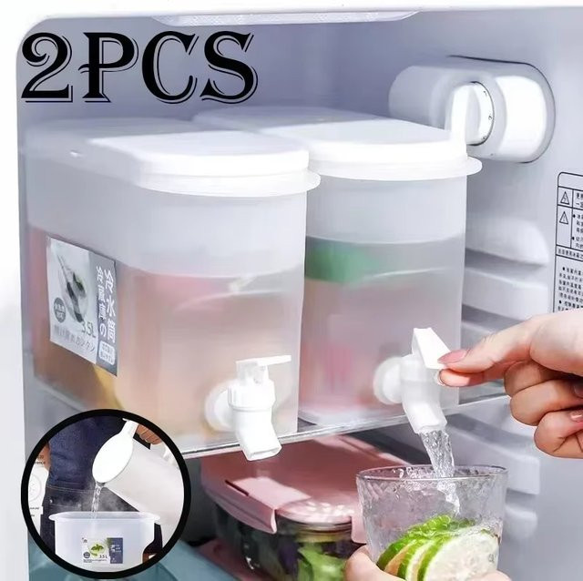 Buyyes Getränkespender mit Zapfen in Transparent, 3,5/5 l Fassungsvermögen - Bild 1