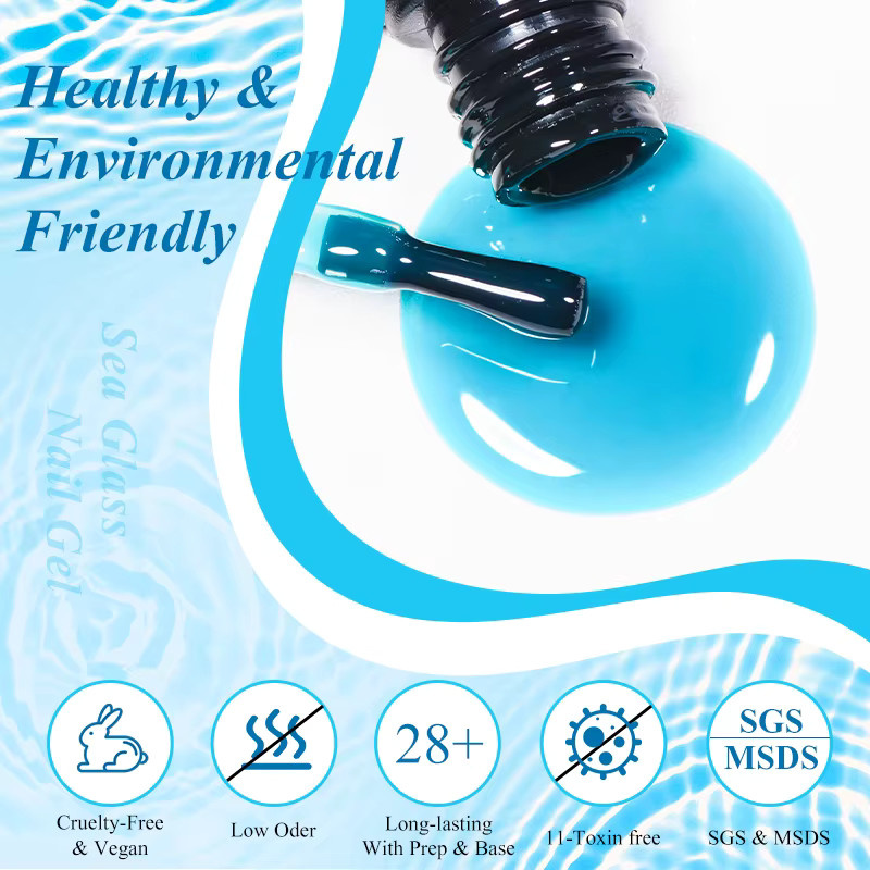 MEET ACROSS Nagellack, himmelblau, 7 ml, halbtransparent, glänzend - Bild 3