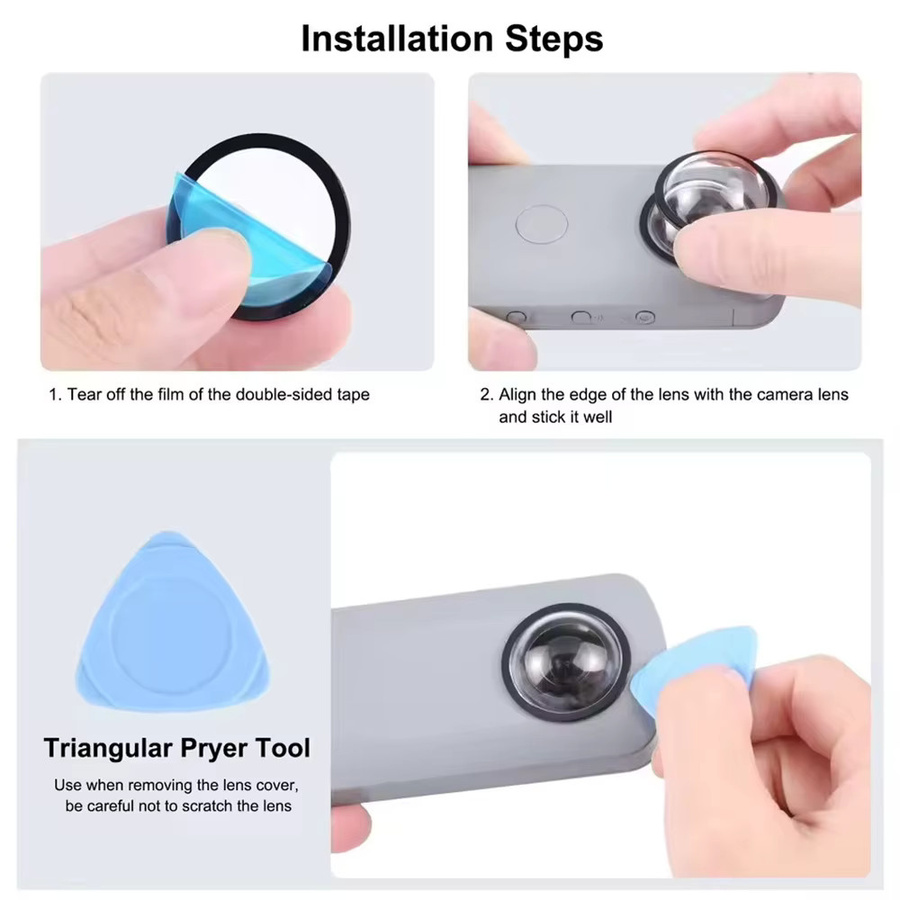 Objektivschutz FGCLSY in Transparent für Ricoh Theta SC2, S und V sowie Tesla Model Y Juniper Frontkamera - Bild 1