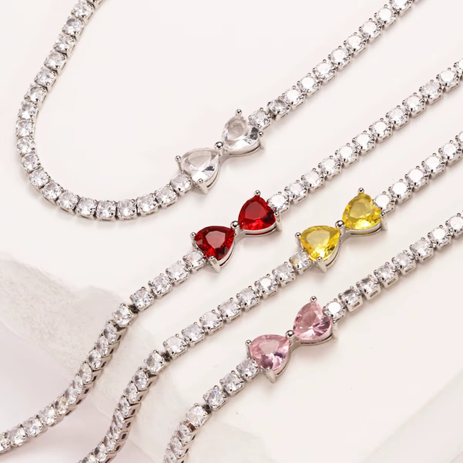 YUYAN Tennisarmband, Silber, Zirkonia, Damen - Bild 2