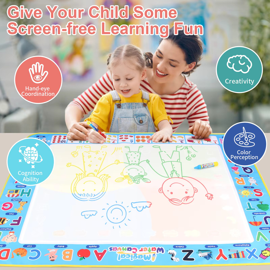 Coolplay Wasser-Doodle-Matte Mal- und Zeichenmatte mit magischen Stiften - Bild 2