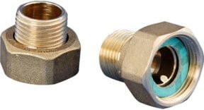 Wilo Verschraubung aus Messing R 1/ d= 28ixG 1 1/2" in Chrom-Optik - Bild 1