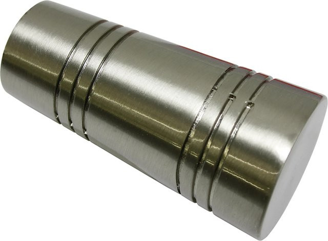 Gardinia Endstück Chicago Apollo für Ø 20 mm Stange in Edelstahloptik, 2er Pack, Silber - Bild 1