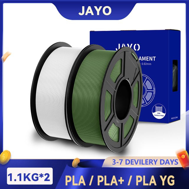 JAYO 3D-Drucker Filament Set aus 2 Rollen PLA, PLA Matt und PLA PLUS mit 1,75 mm Durchmesser für FDM-Drucker - Bild 1