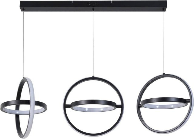 Pocoline LED-Pendelleuchte Abby Ring in Schwarz aus Metall, höhenverstellbar, B/H/T: 30 x 120 x 101 cm - Bild 1