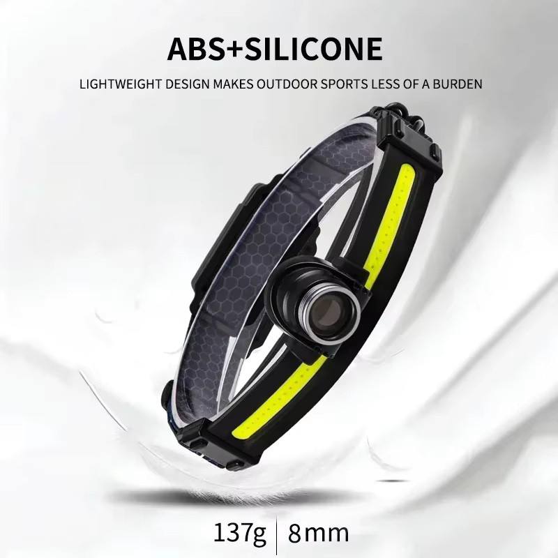NEWBIRTH Tragbare COB LED Stirnlampe mit 3000 Lumen, wiederaufladbare 18650 Kopflampe in Schwarz für Camping und Angeln - Bild 4