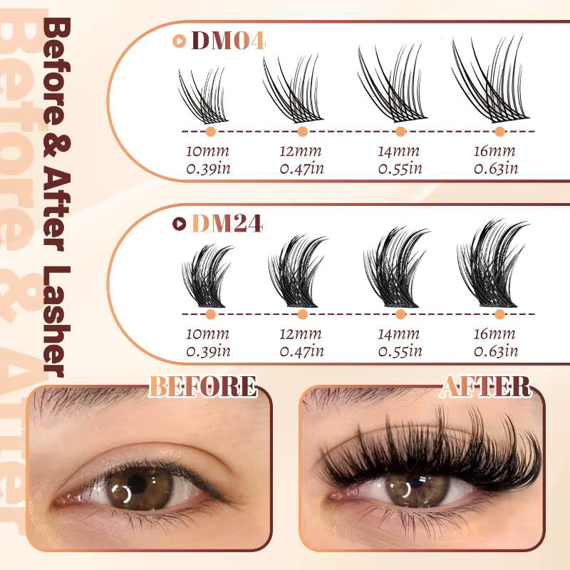 HNKMP Wimpernverlängerungs-Set, 4 Stile, D-Curl, Flauschig - Bild 3