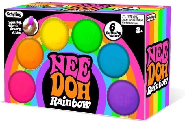 Schylling Needoh Regenbogen Teenie Stressball, Fidget Spielzeug, Black - Bild 1