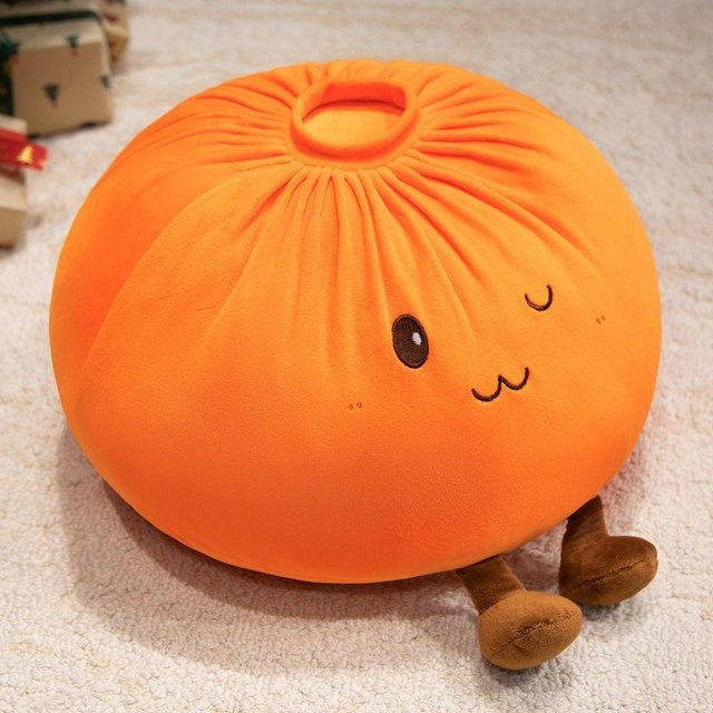 Flauschiges Xiaolongbao Plüschkissen von Yiran Health & Beauty in Orange - Bild 1
