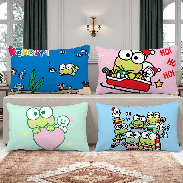Sanrio Kissenbezug K-Keroppi Frosch Kawaii Cartoon Design in Grün für Sofa und Wohnzimmer - Bild 1