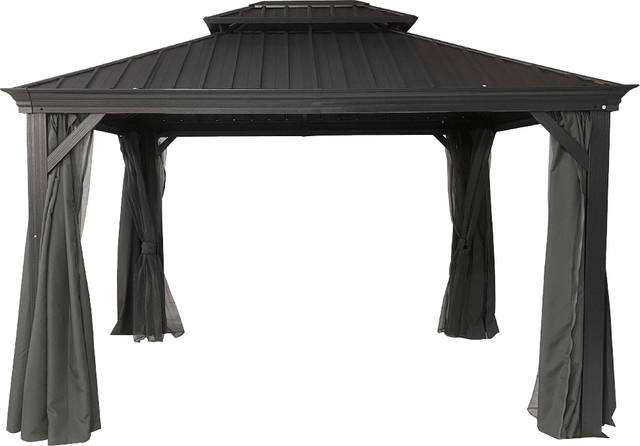 CHILLROI Pavillon aus Polyester und verzinktem Metall in Anthrazit, B/T/H: 300 x 420 x 290 cm - Bild 1
