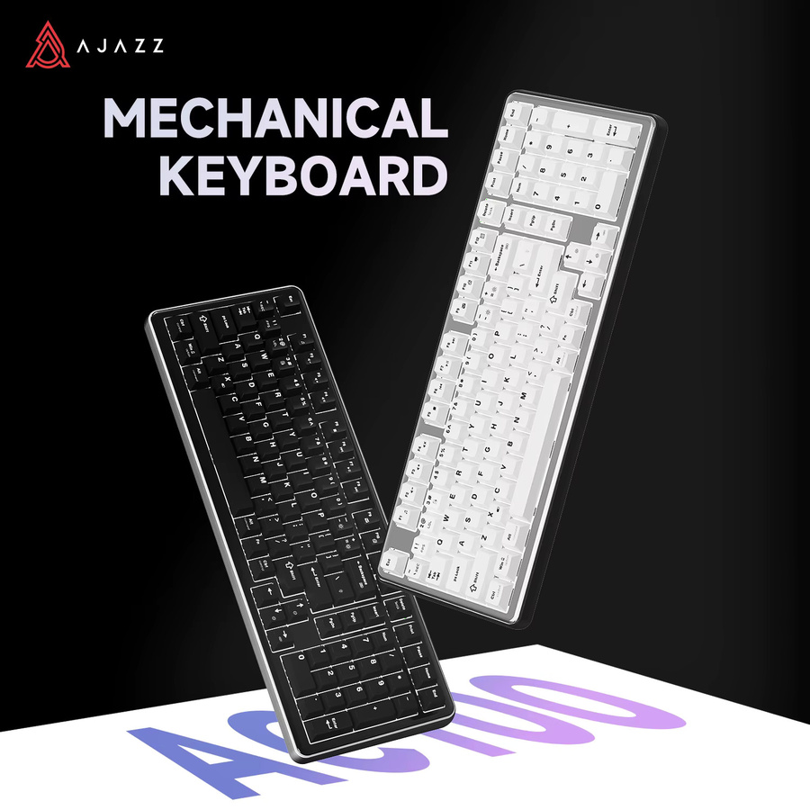 Ajazz AK100 MAX Mechanische Gaming-Tastatur in Schwarz mit keltischem Design, 98 Tasten, LDG-Farbdisplay und Aluminiumgehäuse - Bild 4