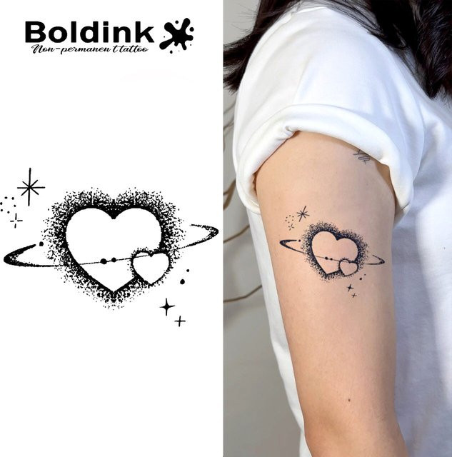 Boldink Cosmic Heart Temporäres Tattoo, wasserfest, semi-permanent - Bild 1