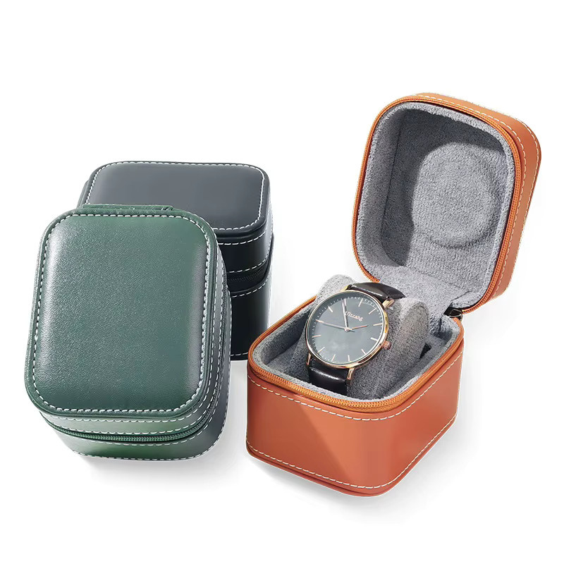 CAOWTAN Uhrenbox, PU-Leder, quadratisch, Unisex - Bild 3