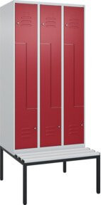 C+P Z-Spind Classic PLUS Sitzbank mit 6 Fächern und Zylinderschloss, B/T/H: 212,0 x 90,0 x 81,5 cm - Bild 1